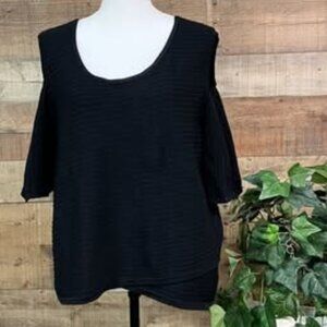 Lane Bryant Size 26/28 Black Cold Shoulder Sweater